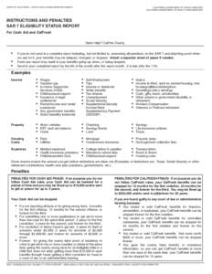 STATE OF CALIFORNIA - HEALTH AND HUMAN SERVICES AGENCY  CALIFORNIA DEPARTMENT OF SOCIAL SERVICES CALIFORNIA DEPARTMENT OF HEALTH CARE SERVICES  INSTRUCTIONS AND PENALTIES