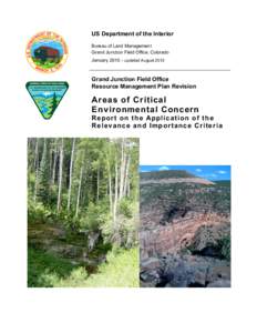 United States / Area of Critical Environmental Concern / Bureau of Land Management / Federal Land Policy and Management Act / Conservation in the United States / United States Department of the Interior / Environment of the United States