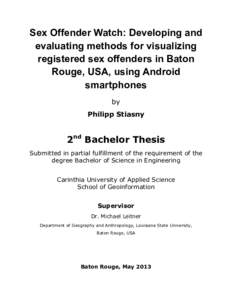 Sex Offender Watch: Developing and evaluating methods for visualizing registered sex offenders in Baton Rouge, USA, using Android smartphones by