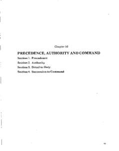 Chapter 10  PRECEDENCE, AUTHORITY