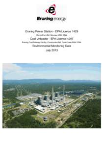 Eraring Power Station - EPA Licence 1429 Rocky Point Rd, Morriset NSW 2264 Coal Unloader - EPA Licence 4297 Eraring Coal Delivery Facility, Construction Rd, Dora Creek NSW 2264