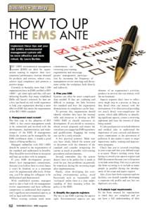 business + strategy  How to up the EMS ante Implement these tips and your