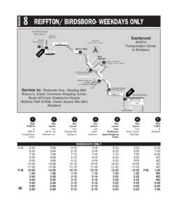 ROUTE  8 REIFFTON/ BIRDSBORO- WEEKDAYS ONLY Eastbound