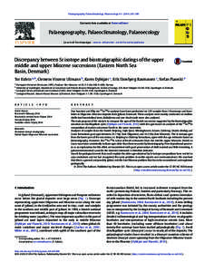 Palaeogeography, Palaeoclimatology, Palaeoecology–280  Contents lists available at ScienceDirect Palaeogeography, Palaeoclimatology, Palaeoecology journal homepage: www.elsevier.com/locate/palaeo