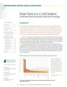 international district energy association |||||||||||||||||||||||||||||||||||||  Smart Tools in a 111(d) Toolbox: Combined heat and power and district energy Introduction