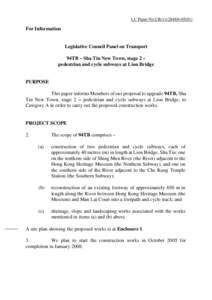 LC Paper No.CB[removed])  For Information Legislative Council Panel on Transport 94TB – Sha Tin New Town, stage 2 –