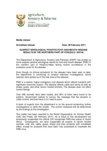 Microsoft Word - Foot and Mouth Disease  media statement- South Africa _1_.doc