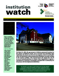 institution  watch Spring[removed]Volume 7, No. 1