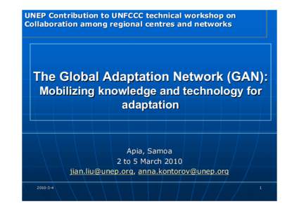 INTRODUCTION TO  THE DISCUSSION PAPER   on the  GLOBAL CLIMATE CHANGE ADAPTATION NETWORK