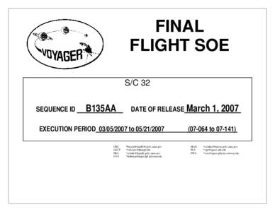 FINAL FLIGHT SOE S/C 32 SEQUENCE ID  B135AA