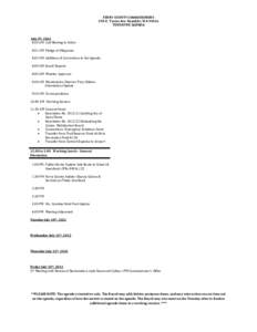 FERRY COUNTY COMMISSIONERS 290 E. Tessie Ave. Republic, WA[removed]TENTATIVE AGENDA July 9th, 2012 8:00 AM Call Meeting to Order