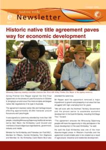 October[removed]Edition 8 Historic native title agreement paves way for economic development