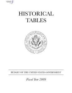 Historical Tables of the FY 2009 Budget