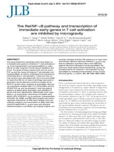 Epub ahead of print July 2, [removed]doi:[removed]jlb[removed]Article The Rel/NF-␬B pathway and transcription of immediate early genes in T cell activation