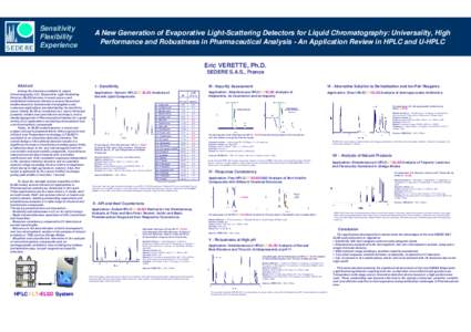 Sensitivity Flexibility SEDERE Experience A New Generation of Evaporative Light-Scattering Detectors for Liquid Chromatography: Universality, High Performance and Robustness in Pharmaceutical Analysis - An Application Re