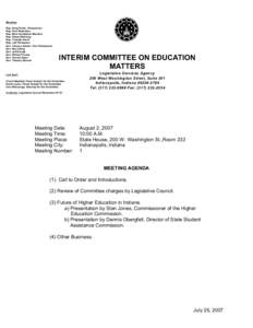 Members Rep. Greg Porter, Chairperson Rep. Paul Robertson Rep. Mara Candelaria-Reardon Rep. Robert Behning Rep. Timothy Harris