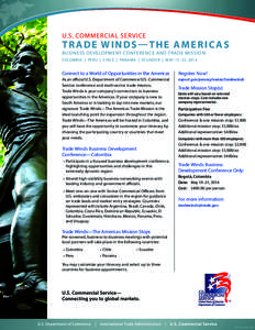 U.S. COMMERCIAL SERVICE  TRADE WINDS—THE AMERICAS BUSINESS DEVELOPMENT CONFERENCE AND TRADE MISSION COLOMBIA | PERU | CHILE | PANAMA | ECUADOR | MAY 15–23, 2014