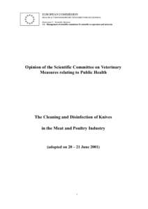 EUROPEAN COMMISSION HEALTH & CONSUMER PROTECTION DIRECTORATE-GENERAL Directorate C - Scientific Opinions &0DQDJHPHQWRIVFLHQWLILFFRPPLWWHHV,,VFLHQWLILFFRRSHUDWLRQDQGQHWZRUNV  2SLQLRQRIWKH6FLHQWLILF&RPPLW