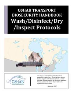 OSHAB TRANSPORT BIOSECURITY HANDBOOK Wash/Disinfect/Dry /Inspect Protocols