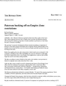 Paterson backing off on Empire Zone restrictions  1 of 4 http://www.printthis.clickability.com/pt/cpt?action=cpt&title=Paterson+b...