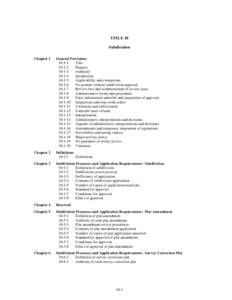 TITLE 10 Subdivision Chapter 1 General Provisions