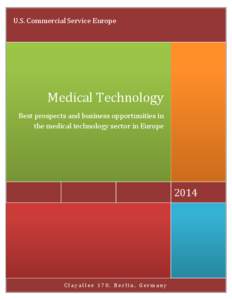 U.S. Commercial Service Europe  Medical Technology Best prospects and business opportunities in the medical technology sector in Europe