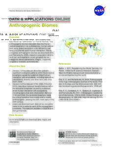 National Aeronautics and Space Administration  DATA & APPLICATIONS Anthropogenic Biomes Overview
