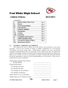 Fort White High School Athletic Policies[removed]CONTENTS