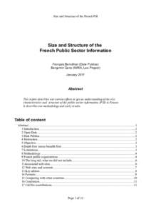 Size and Structure of the French PSI  Size and Structure of the French Public Sector Information François Bancilhon (Data Publica) Benjamin Gans (INRIA, Leo Project)