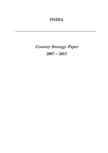 India Country Strategy Paper[removed]