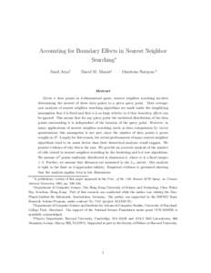 Accounting for Boundary Effects in Nearest Neighbor Searching∗ Sunil Arya† David M. Mount‡