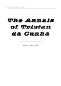 The Early History of Tristan da Cunha  Professor Arnaldo Faustini