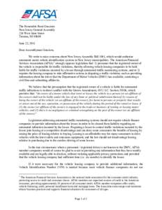 We write to raise concerns about North Carolina House Bill 269, which deals with electronic speed-measuring systems to detect speed limit violations in work and school zones