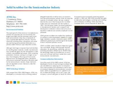 Air pollution / Chemical vapor deposition / Tibbetts Award / Small Business Innovation Research / Applied Materials / Danbury /  Connecticut / Pollution / Scrubber / Semiconductor device fabrication