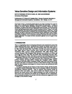 Structure / Value Sensitive Design / HTTP cookie / Privacy / Internet privacy / Design methods / Evaluation / Human–computer interaction / Conceptual model / Architectural design / Design / Visual arts