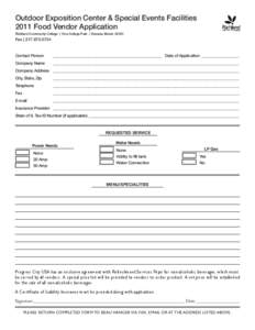 Outdoor Exposition Center & Special Events Facilities 	 2011 Food Vendor Application Richland Community College  |  One College Park  |  Decatur, Illinois[removed]Fax | [removed]