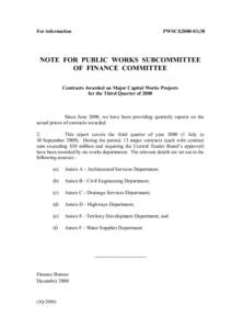 For information  PWSCI[removed]NOTE FOR PUBLIC WORKS SUBCOMMITTEE OF FINANCE COMMITTEE