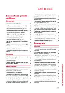 Índice de tablas Entorno físico y medio ambiente Climatología  29