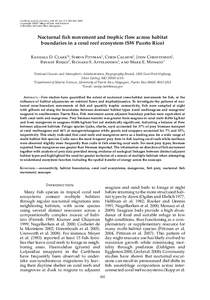 Caribbean Journal of Science, Vol. 45, No. 2-3, [removed], 2009 Copyright 2009 College of Arts and Sciences University of Puerto Rico, Mayagüez Nocturnal fish movement and trophic flow across habitat boundaries in a coral