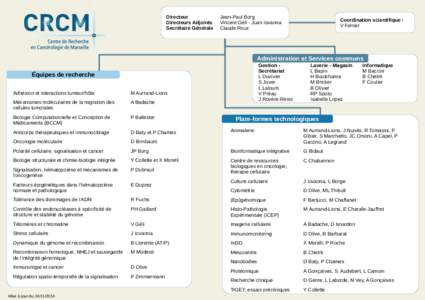 Directeur Directeurs Adjoints Secrétaire Générale Jean-Paul Borg Vincent Géli - Juan Iovanna