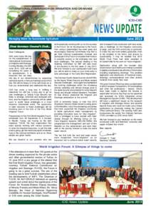INTERNATIONAL COMMISSION ON IRRIGATION AND DRAINAGE  NEWS UPDATE June[removed]Managing Water for Sustainable Agriculture