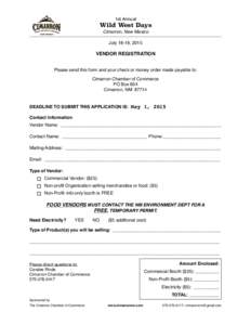 Wild West Days Registration Form