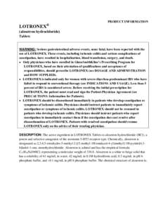 Lotronex (alosetron hydrochloride) Label