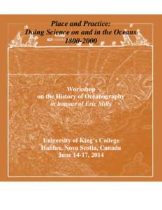 Maury V Workshop on the History of Oceanography: