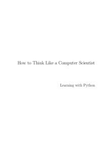 How to Think Like a Computer Scientist  Learning with Python ii