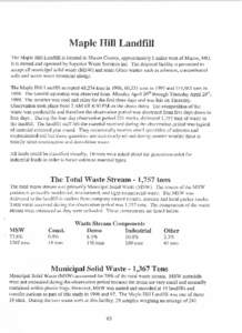 Maple Hill Landfill The Maple Hill Landfill is located in Macon County, approximately 5 miles west of Macon, MO. It is owned and operated by Superior Waste Services Inc. The disposal facility is permitted to accept all m