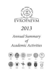 2013 Annual Summary of Academic Activities  CONTENTS & MISSION