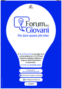 Servizio Politiche giovanili  Forum Giovani dei