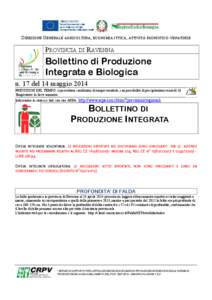 DIREZIONE GENERALE AGRICOLTURA, ECONOMIA ITTICA, ATTIVITÀ FAUNISTICO-VENATORIE  PROVINCIA DI RAVENNA Bollettino di Produzione Integrata e Biologica