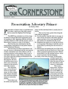 Volume XIV • Issue 3  FALL 2009 Preservation Advocacy Primer by Charles J. Fisher